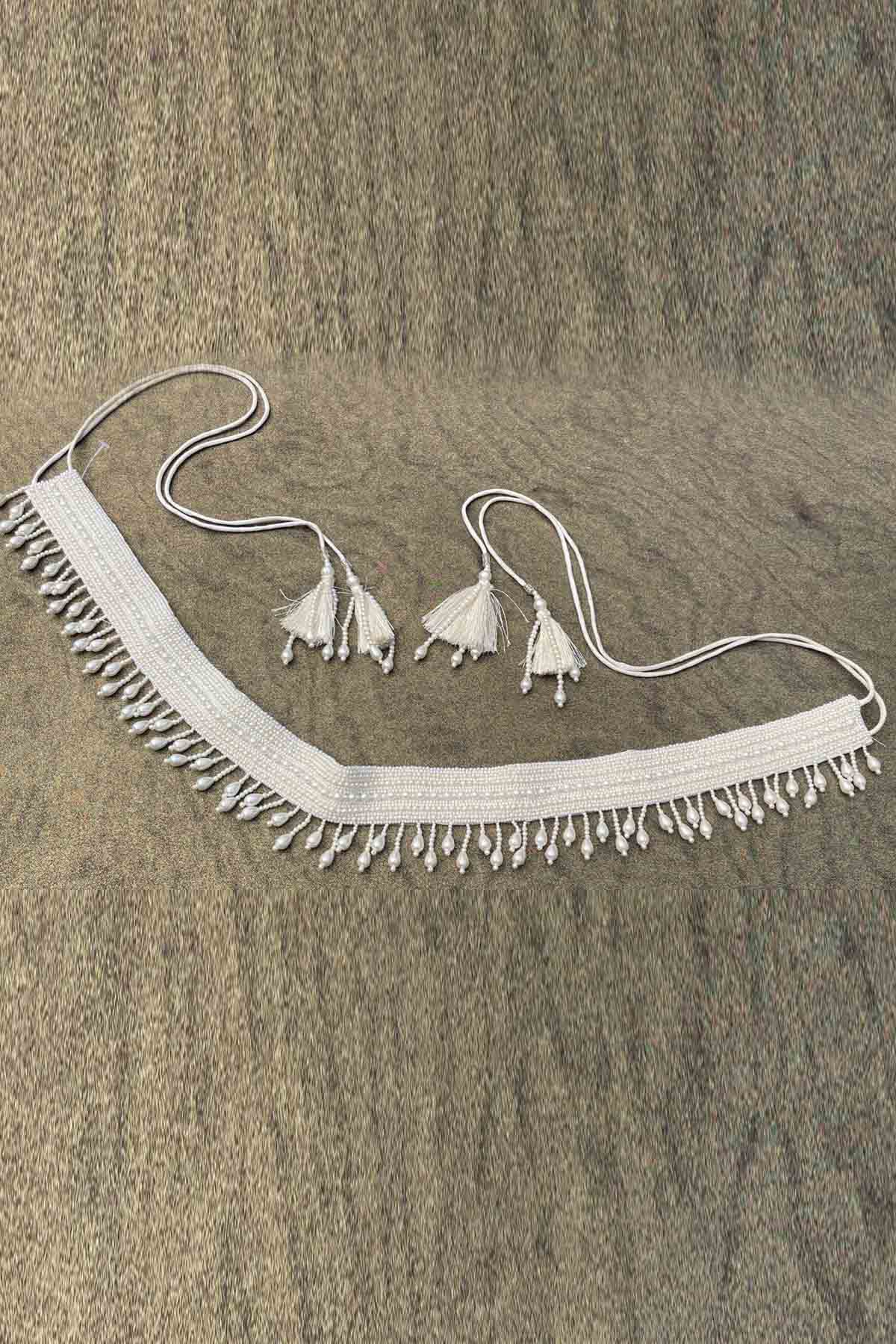 Buy Ivory Silk Embroidered Belt Online